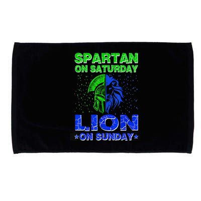 Spartan On Saturday Lion On Sunday Funny Detroit Mother Day Microfiber Hand Towel