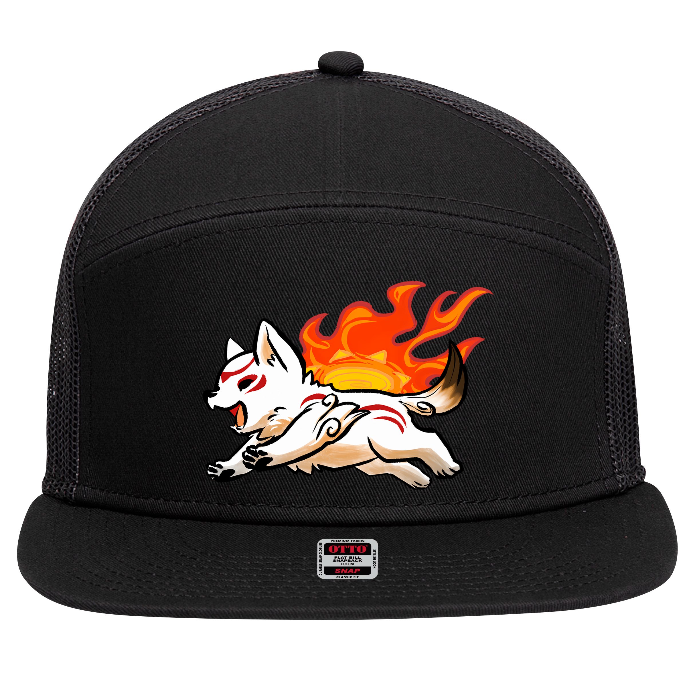 Summer Okami 7 Panel Mesh Trucker Snapback Hat