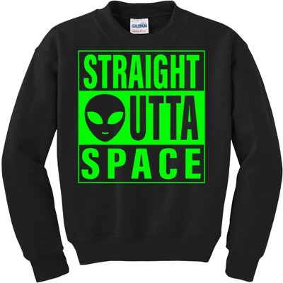 Straight Outta Space Funny Ufo Alien Costume Kids Sweatshirt