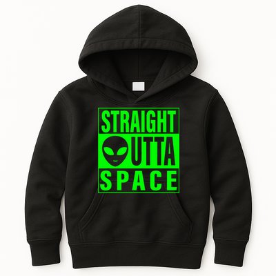 Straight Outta Space Funny Ufo Alien Costume Kids Hoodie