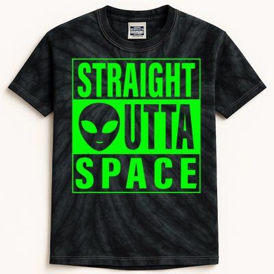 Straight Outta Space Funny Ufo Alien Costume Kids Tie-Dye T-Shirt