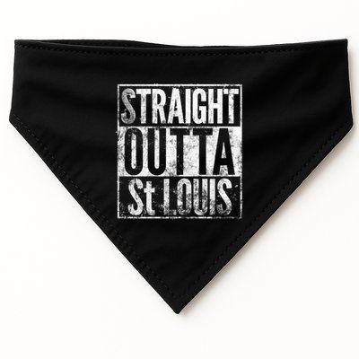 Straight Outta St Louis Missouri Distressed Effect Great Gift USA-Made Doggie Bandana