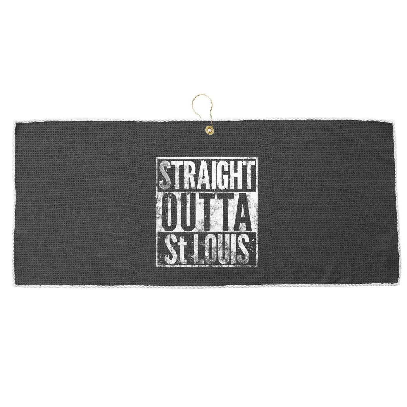 Straight Outta St Louis Missouri Distressed Effect Great Gift Large Microfiber Waffle Golf Towel