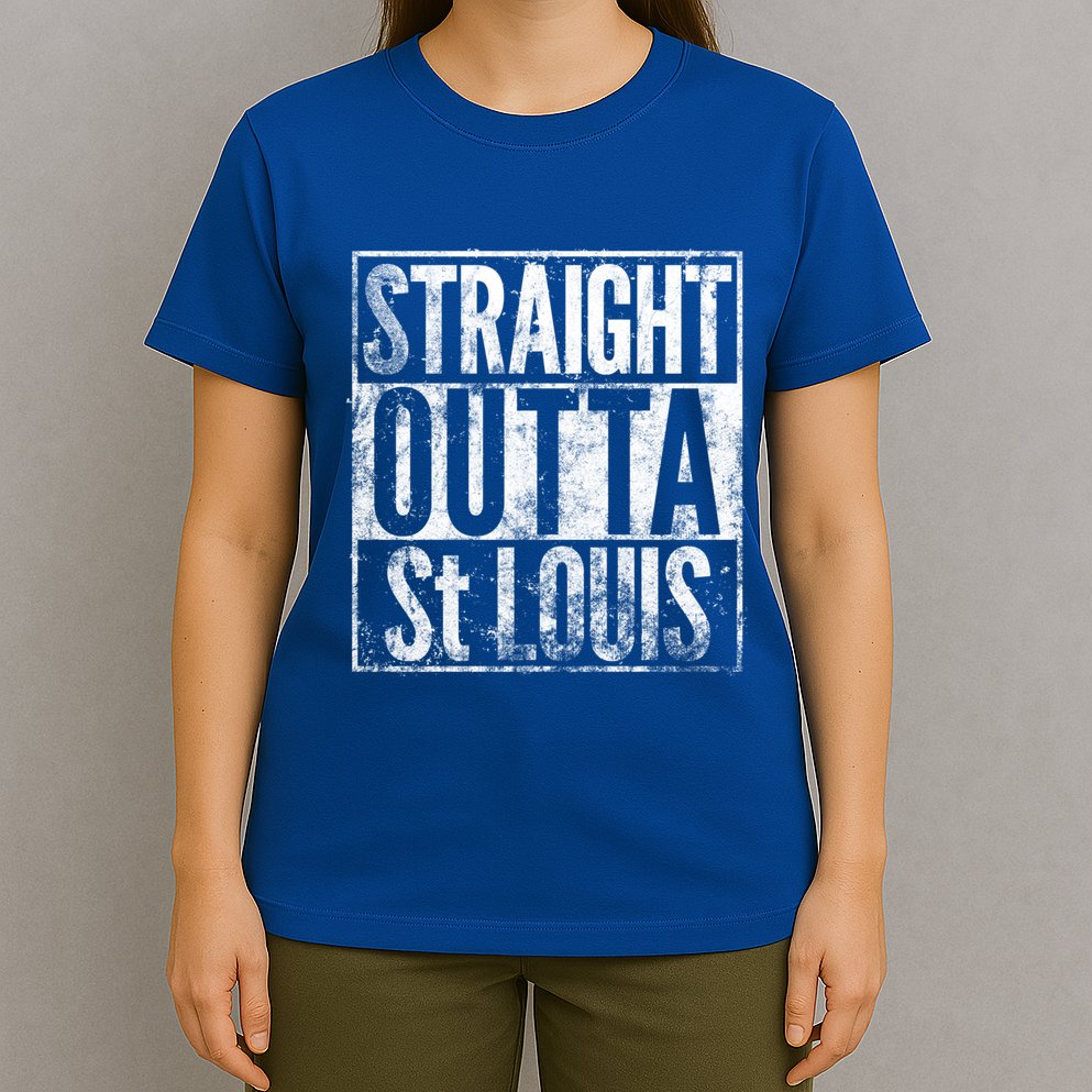 Straight Outta St Louis Missouri Distressed Effect Great Gift T-Shirt