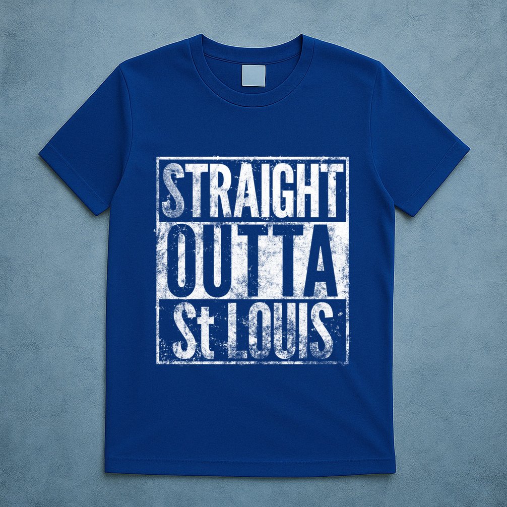 Straight Outta St Louis Missouri Distressed Effect Great Gift T-Shirt