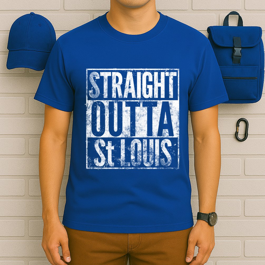 Straight Outta St Louis Missouri Distressed Effect Great Gift T-Shirt