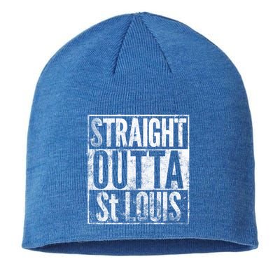 Straight Outta St Louis Missouri Distressed Effect Great Gift Sustainable Beanie