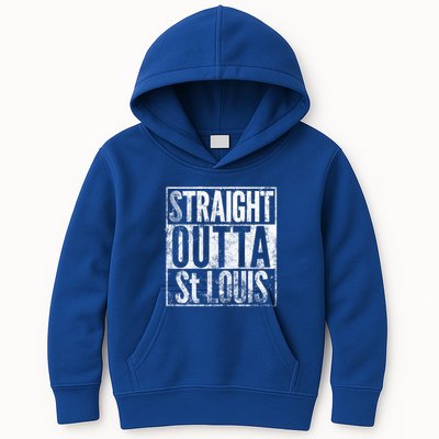Straight Outta St Louis Missouri Distressed Effect Great Gift Kids Hoodie