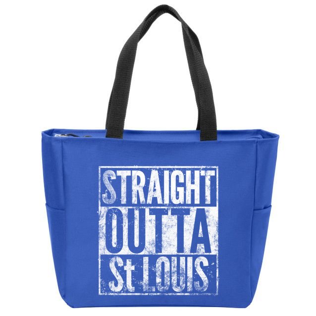 Straight Outta St Louis Missouri Distressed Effect Great Gift Zip Tote Bag