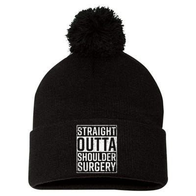 Straight Outta Shoulder Surgery Funny Get Well Gift Pom Pom 12in Knit Beanie