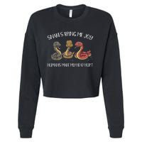 Snake Owner Snake Collector Snake Whisperer Serpent Cropped Pullover Crew