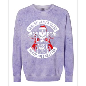 Sons Of Santa Biker Motorcycle Christmas Colorblast Crewneck Sweatshirt