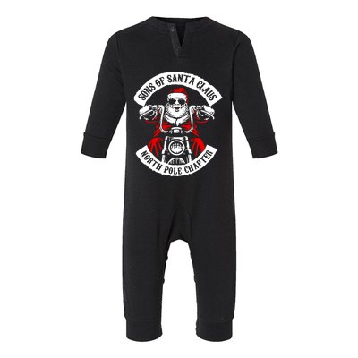 Sons Of Santa Biker Motorcycle Christmas Infant Fleece One Piece