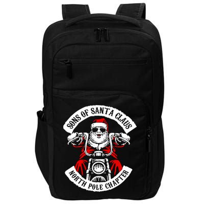 Sons Of Santa Biker Motorcycle Christmas Impact Tech Backpack
