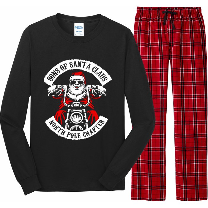 Sons Of Santa Biker Motorcycle Christmas Long Sleeve Pajama Set