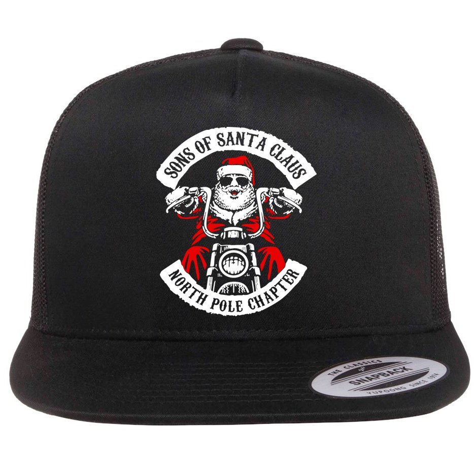 Sons Of Santa Biker Motorcycle Christmas Flat Bill Trucker Hat