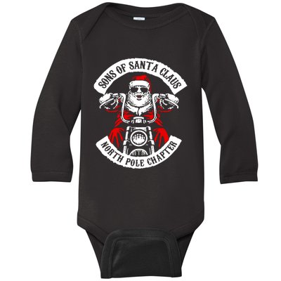 Sons Of Santa Biker Motorcycle Christmas Baby Long Sleeve Bodysuit