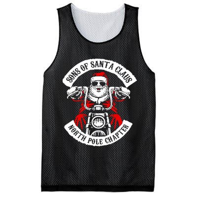 Sons Of Santa Biker Motorcycle Christmas Mesh Reversible Basketball Jersey Tank