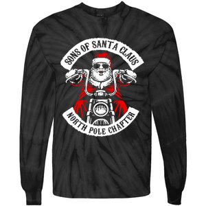 Sons Of Santa Biker Motorcycle Christmas Tie-Dye Long Sleeve Shirt