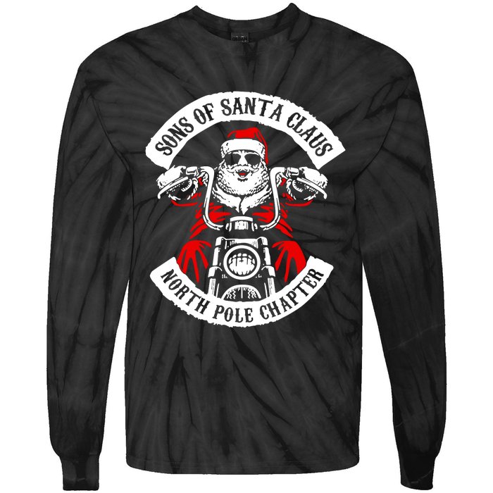 Sons Of Santa Biker Motorcycle Christmas Tie-Dye Long Sleeve Shirt