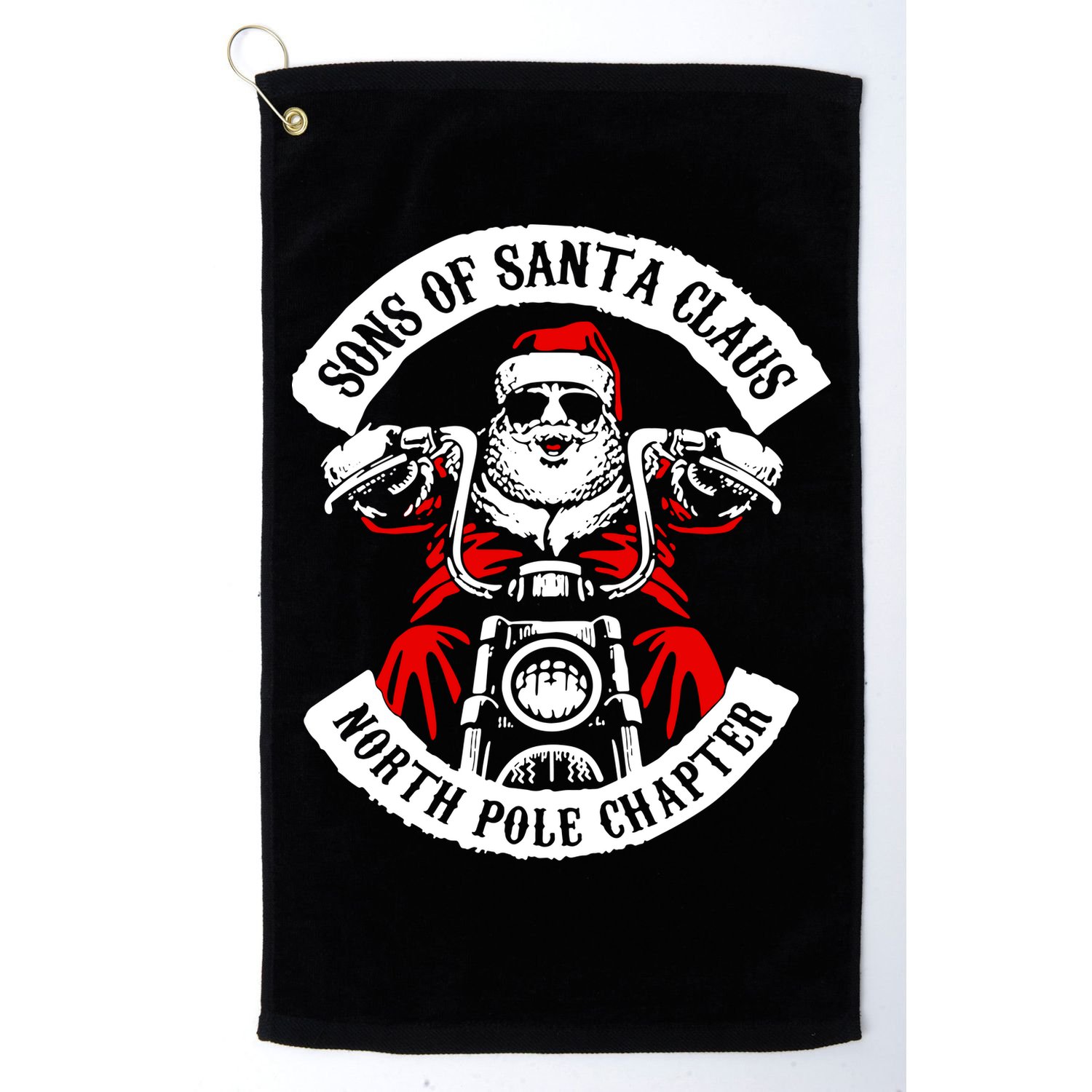 Sons Of Santa Biker Motorcycle Christmas Golf Towel