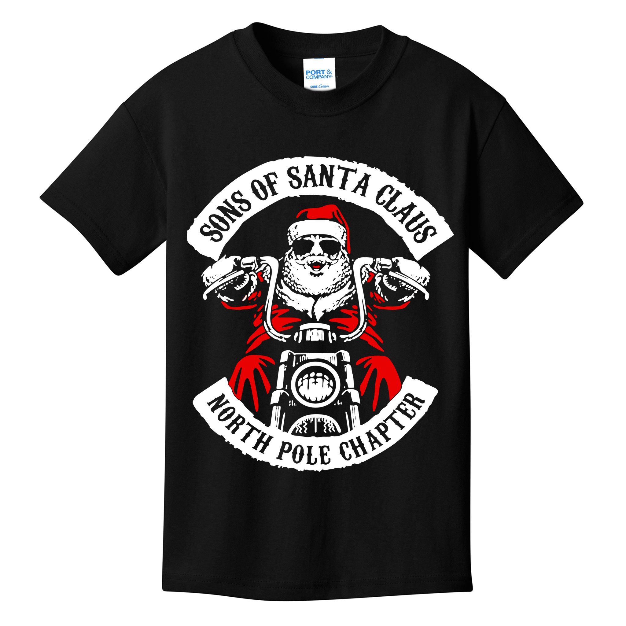 Sons Of Santa Biker Motorcycle Christmas Kids T-Shirt