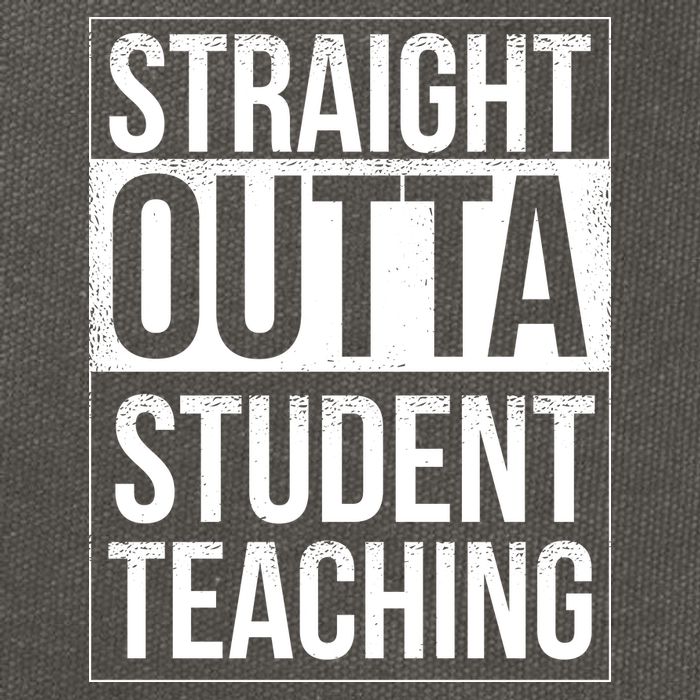 Straight Outta Student Teaching Funny Gift Cotton Canvas Backpack