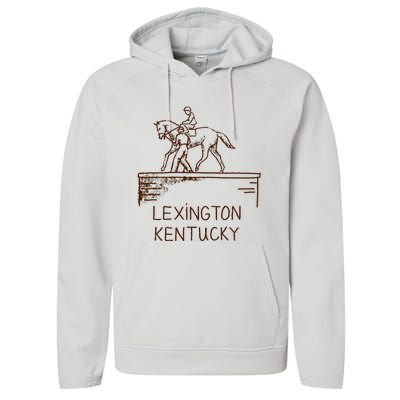 Statue Of Secretariat Lexington Kentucky Performance Fleece Hoodie