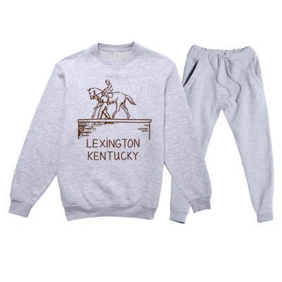 Statue Of Secretariat Lexington Kentucky Premium Crewneck Sweatsuit Set