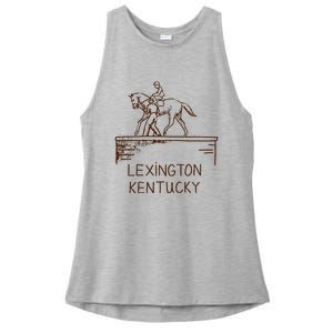 Statue Of Secretariat Lexington Kentucky Ladies PosiCharge Tri-Blend Wicking Tank