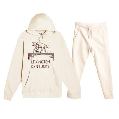 Statue Of Secretariat Lexington Kentucky Premium Hooded Sweatsuit Set