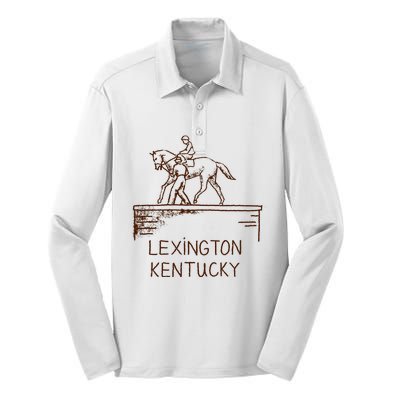 Statue Of Secretariat Lexington Kentucky Silk Touch Performance Long Sleeve Polo