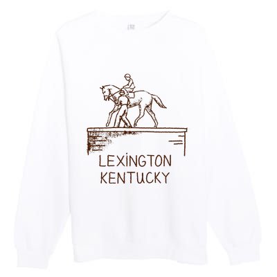 Statue Of Secretariat Lexington Kentucky Premium Crewneck Sweatshirt