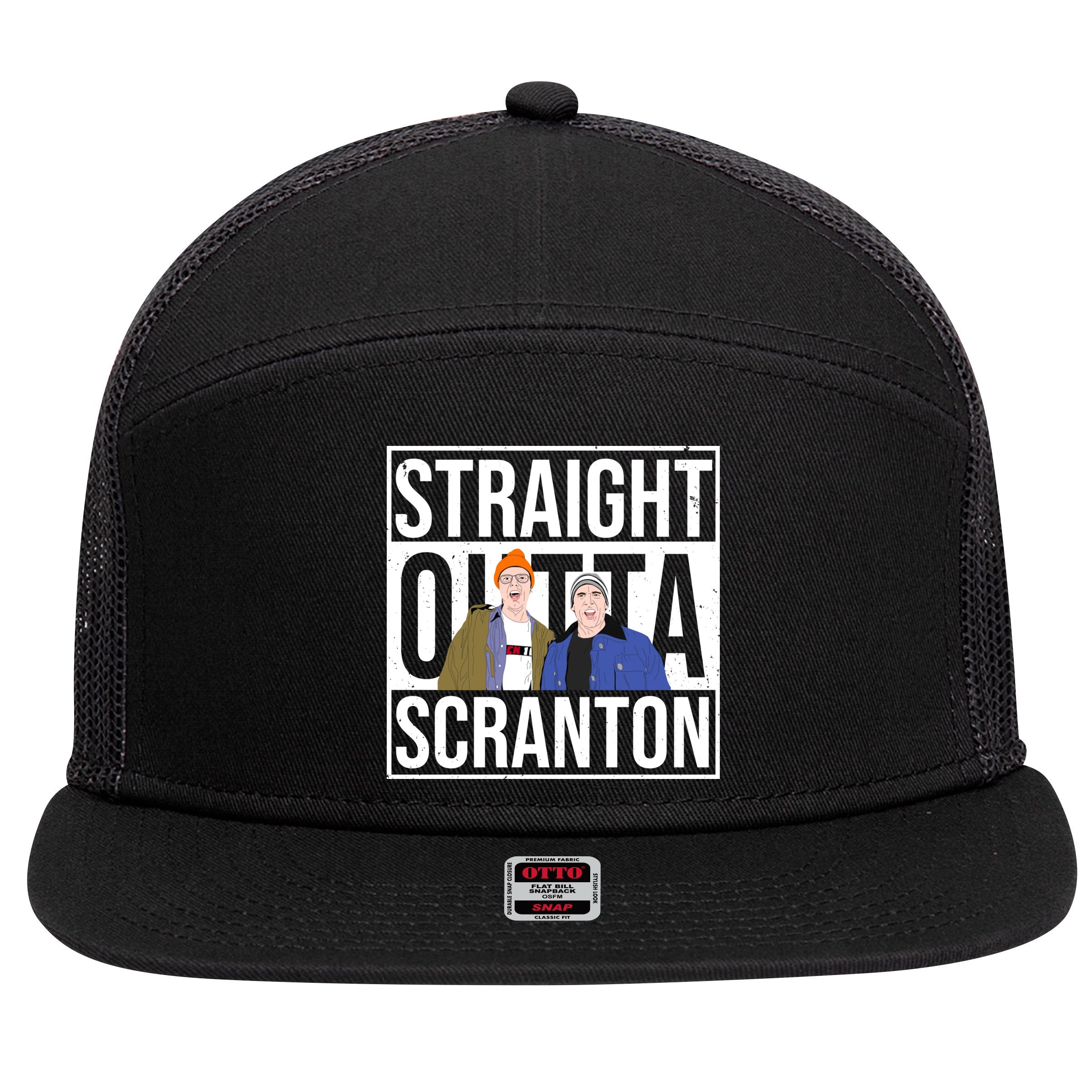 Straight Outta Scranton 7 Panel Mesh Trucker Snapback Hat