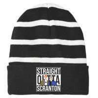 Straight Outta Scranton Striped Beanie with Solid Band