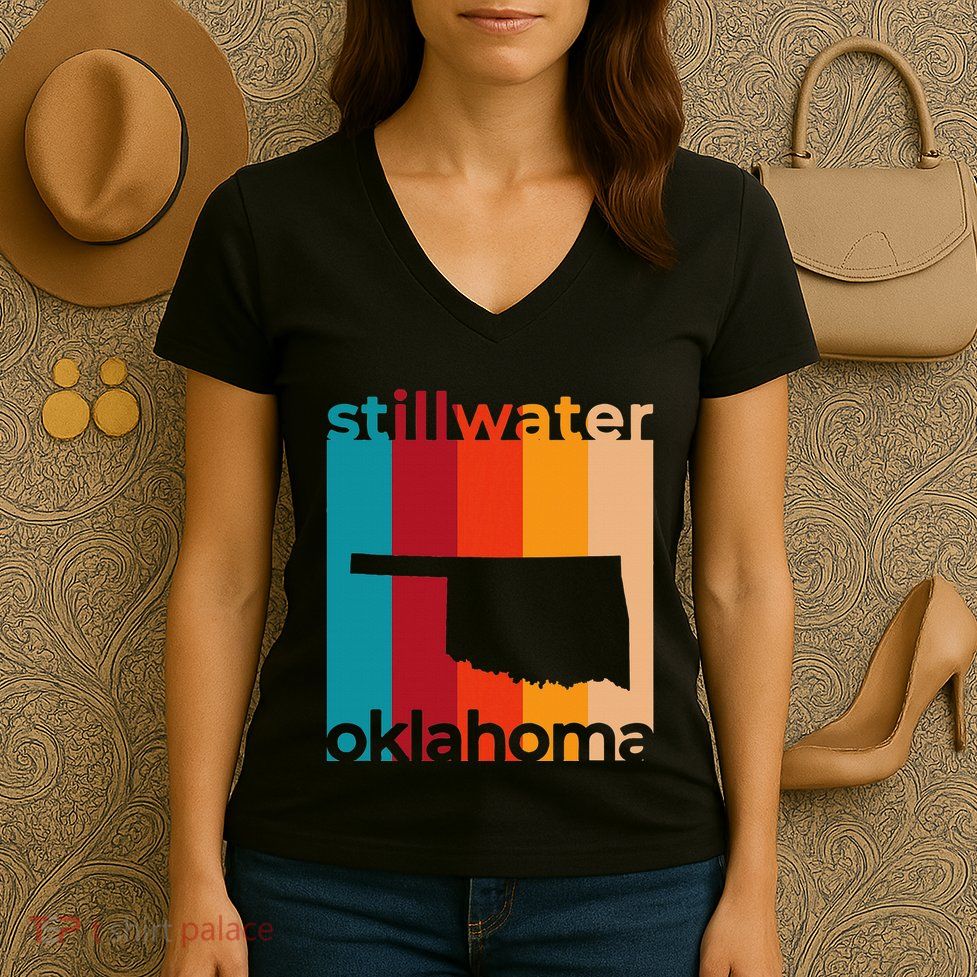 Stillwater Oklahoma Souvenirs Retro Ok Women's V-Neck T-Shirt