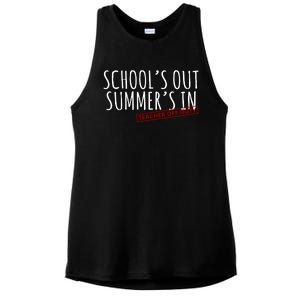 Schools Out Summers In Teacher Off Duty Ladies PosiCharge Tri-Blend Wicking Tank