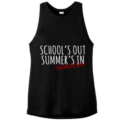 Schools Out Summers In Teacher Off Duty Ladies PosiCharge Tri-Blend Wicking Tank