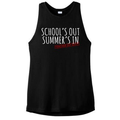 Schools Out Summers In Teacher Off Duty Ladies PosiCharge Tri-Blend Wicking Tank