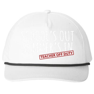 Schools Out Summers In Teacher Off Duty Snapback Five-Panel Rope Hat