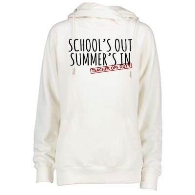 Schools Out Summers In Teacher Off Duty Womens Funnel Neck Pullover Hood