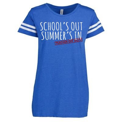 Schools Out Summers In Teacher Off Duty Enza Ladies Jersey Football T-Shirt