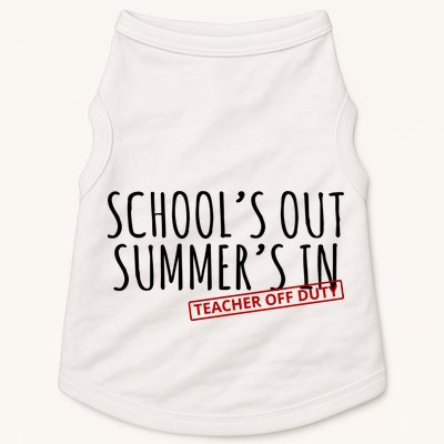 Schools Out Summers In Teacher Off Duty Doggie Tank