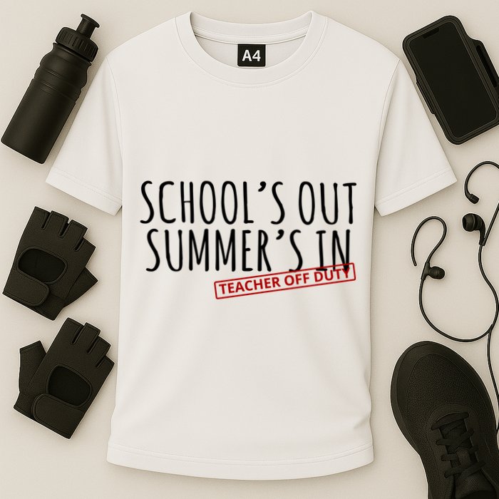 Schools Out Summers In Teacher Off Duty Cooling Performance Crew T-Shirt