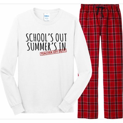 Schools Out Summers In Teacher Off Duty Long Sleeve Pajama Set