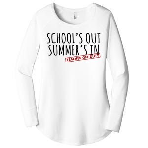 Schools Out Summers In Teacher Off Duty Women's Perfect Tri Tunic Long Sleeve Shirt