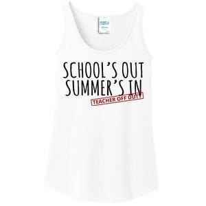 Schools Out Summers In Teacher Off Duty Ladies Essential Tank