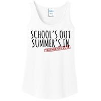 Schools Out Summers In Teacher Off Duty Ladies Essential Tank