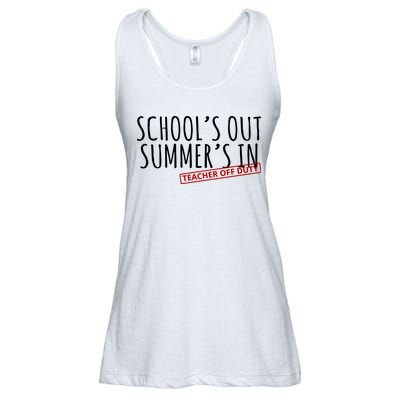 Schools Out Summers In Teacher Off Duty Ladies Essential Flowy Tank