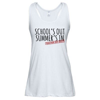 Schools Out Summers In Teacher Off Duty Ladies Essential Flowy Tank